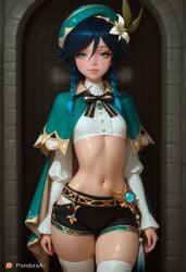 1boy 1femboy ai_generated artist_name artist_upload bra braids femboy hi_res male male_only more_at_source only_male pandora patreon posing posing_for_picture posing_for_the_viewer pretty_boy shorts smooth_skin standing stockings tagme tight_clothes trap venti_(genshin_impact) white_stockings