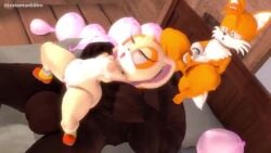 2boys1girl ass_on_face bed cum_inside human_on_anthro leviantan581re shortstack small_breasts small_penis stomach_bulge tagme video