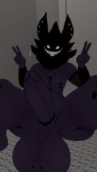 ballsack black_body black_fur boy breasts cock dick femboy furry furry_femboy karelia_(acerattman) karelia_femboy_(acerattman) male male_only massive_ass massive_breasts musky_ass musky_balls musky_butt musky_cock penis piercing piercing_bulge piercing_on_balls piercing_on_penis piercings piercings_everywhere piercings_on_nipples smelly_cock smiler_(the_backrooms) stinky_penis truemuffin vrchat white_eyes white_teeth