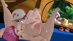 age_difference arbok big_balls big_breasts cum cum_inside excessive_cum jessie_(pokemon) leviantan581re mating_press pikachu pokemon pokemon_(species) pokemon_trainer tagme video