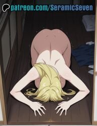 1female 1girls 2025 2d ai ai_generated all_fours anime anime_style big_breasts blonde_female blonde_hair blonde_hair_female completely_naked completely_naked_female completely_nude completely_nude_female dogeza female female_focus female_only fullmetal_alchemist_brotherhood large_breasts light-skinned_female light_skin long_hair naked nude olivier_mira_armstrong on_floor on_ground seramic_seven solo solo_female solo_focus submissive submissive_female