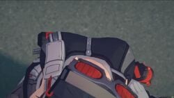 1girls 3d animated big_breasts black_hair breasts_focus clothing from_above gif grace_howard huge_breasts large_breasts official_animation official_art solo solo_female tagme zenless_zone_zero