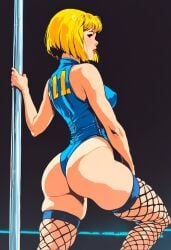 ai_generated ass ass_focus fallout fishnets leotard pole_dancing retro_artstyle troythekid vault_dweller vault_girl vault_suit vintage