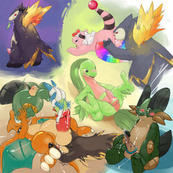 anilingus argon_vile charem charizard condom furry gardevoir grovyle hybrid lucardevoir lucario male male_only multiple_males nintendo oral panda pangoro penis pokemon pokemon_(species) swampert typhlosion video_games vore yaoi