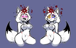 2025 alternate_form amaterasu_(spiralmehypno) animal_humanoid anthro blush bodily_fluids breasts canid canid_humanoid canine canine_humanoid davidthewolfx10 drooling duo female fluffy fluffy_tail fox fox_ears fox_humanoid fox_tail genitals happy_trance heart_eyes heart_symbol hi_res humanoid hypnosis mammal mammal_humanoid mind_control nipples nude nude_anthro nude_female nude_humanoid ringed_eyes saliva tail vulva