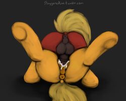 anatomically_correct_pussy anus applejack_(mlp) balls big_balls big_macintosh_(mlp) blonde_hair cum cum_drip cum_in_pussy cum_inside dripping duo equine equine_pussy erection female feral friendship_is_magic hair hooves horse horsecock incest labia lying male my_little_pony on_back orange_fur penetration penis pony pussy red_fur sex simple_background staggeredline straight thick_penis vaginal_penetration