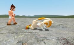 1boy 1girls bent_over big_ass big_breasts cream_the_rabbit crossover dominant_male garry's_mod luigi mario_(series) nintendo outdoors sega sonic_(series) sonic_the_hedgehog_(series) submissive_female waiting_for_sex