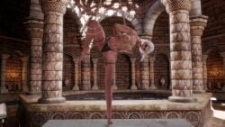 3d bath bathroom bondage breasts captured captured_heroine cd_projekt_red ciri female freckles gagged gagged_female green_eyes light-skinned_female lingerie looking_at_viewer mascara nipples pejack32167 scar solo solo_female spread_legs tattoo the_witcher_(series) the_witcher_3:_wild_hunt thong white_hair