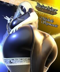 1girls ass_focus big_ass huge_ass looking_at_viewer looking_back mechanicalstage michelle_(dashboom) michelle_szymanski