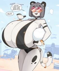 big_breasts bikini breasts cleavage female furry huge_breasts hyper_breasts kilinah priscilla_(kilinah) slider tagme thick_thighs wide_hips