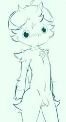 anthro balls blush chest_tuft espurr feline fluffy fur furry looking_at_viewer male male_only nintendo penis pokemon solo standing tuft video_games xxmysteryxx young