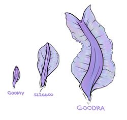 dragon english_text erection goodra goomy male nintendo penis plain_background pokemon pokemon_(species) shiny sliggoo slug snail text unknown_artist white_background