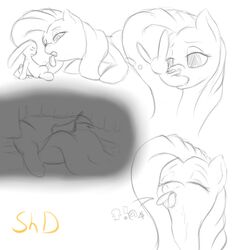 2013 angel_(mlp) closed_eyes duo equine feral fluttershy_(mlp) friendship_is_magic hair half-closed_eyes hi_res high_resolution horse lagomorph long_hair male my_little_pony oral oral_sex penis pony rabbit sex shdingo tongue vore