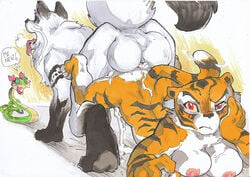 anthro ass_to_ass balls bestiality big_balls bound breasts canine cum cum_inside daigaijin drooling feline female fur furry knotting kung_fu_panda male male/female master_tigress master_viper messy nipples paws reptile saliva scalie sex size_difference snake straight styx_(jelomaus) tiger tongue vaginal_knotting vaginal_penetration whiskers zoophilia