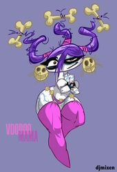 1girls curvy exposed female female_focus female_only nymph_(rayman) pale-skinned_female pale_skin rayman_(series) rayman_origins skull smile topless topless_female voodoo_mama_(rayman)