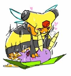 arthropod arthropod_abdomen arthropod_abdomen_penetration blush closed_eyes dustox female heart insects moth nintendo pokemon pokemon_dppt pokemon_rse tagme unknown_artist vespiquen video_games