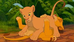 anthro balls closed_eyes cub disney feline female fur furry licking lion lioness male nala simba tagme testicles the_giant_hamster the_lion_king young