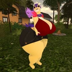 anthro big_ass big_breasts breasts bubble_butt cleavage female ferialexonar furry huge_ass huge_breasts pokemon pokemon_(species) thick_thighs typhlosion wide_hips