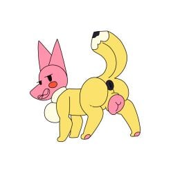 1:1 animal_genitalia animal_pussy animate_inanimate anus ass blush canid canine canine_genitalia canine_pussy collar collar_only digitigrade female feral fox genitals looking_at_viewer mammal nude pawpads puffy_anus pussy quadruped solo theenyface yellow_body