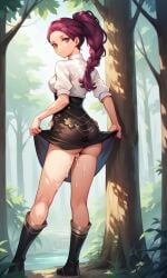 1girls ai_generated ass braided_hair climax cum cum_on_ass cumdrip cumshot female fire_emblem fire_emblem:_three_houses looking_back looking_back_at_viewer ndsilver059 nintendo petra_macneary purple_eyes purple_hair rear_view solo solo_female solo_focus student tagme tan_skin