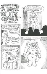 1990 1990s 20th_century anthro big_breasts breasts english_text female fur furry karno midget monochrome mouse nipples page_1 pussy rodent straight_hair text