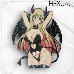 cosplay hfxpins kitagawa_marin sono_bisque_doll_wa_koi_wo_suru succubus succubus_horns succubus_tail succubus_tattoo succubus_wings yellow_hair