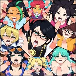 1girls 9girls after_fellatio after_oral ai_generated alexis_rhodes alien alien_girl bayonetta bayonetta_(character) big_penis capcom caulifla collage crossover cum cum_in_mouth dark-skinned_female dark_skin darkstalkers dc dc_comics demon demon_girl dragon_ball dragon_ball_super duel_academy_uniform_(yu-gi-oh!_gx) female from_above group group_sex high-angle_view huge_cock koriand'r latina morrigan_aensland mullon multiple_boys naruto nemona_(pokemon) nico_robin novelai one_piece penis pokemon_sv red_hair saiyan scooby-doo starfire succubus surrounded surrounded_by_penises tamaranean temari tongue tongue_out velma_dinkley yu-gi-oh! yu-gi-oh!_gx