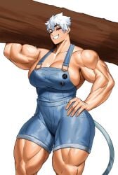 1girls artist_request female looking_at_viewer muscular muscular_female short_hair smile tagme