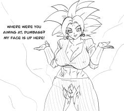 clothed_female damaged darwaarts dragon_ball_(series) dragon_ball_super fanart hairy_pussy kafla kefla pussy saiyan_girl super_saiyan