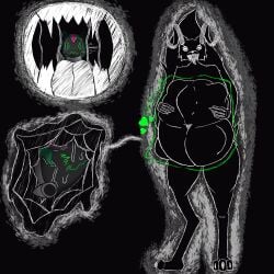 anthro belly belly_expansion big_belly duo expansion hi_res humanoid machine male male/male miggyshork protogen rumbling_stomach stomach_bulge void_diver void_monster vore