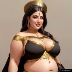 ai ai_generated bbw belly_dancer belly_dancer_outfit big_breasts fat_woman middle_eastern middle_eastern_female wide_hips