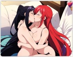 2females 2girls 2women ai_generated akeno_himejima girl_on_girl high_school_dxd lesbian_couple lesbian_domination lesbian_kiss lesbian_sex lovers rias_gremory sapphic yuri yuri yuri