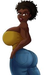 afro dakota_(tomkat96) dark-skinned_female large_ass large_breasts massive_breasts muscular_female tomkat96