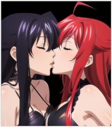 2females 2girls 2women ai_generated akeno_himejima girl_on_girl high_school_dxd lesbian_couple lesbian_kiss lesbian_sex lovers rias_gremory sapphic yuri yuri yuri