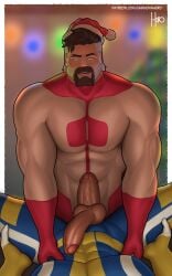 abs balls bara biceps big_balls big_penis christmas daddy dilf erection facial_hair gay holidays invincible invincible_(comics) invincible_(tv_series) male male/male male_only manly matthew-x mature_male moustache muscular_male nolan_grayson omni-man pecs penis the_immortal