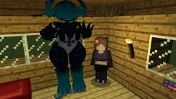 2girls jenny_belle_(slipperyt) minecraft sfw vrchat warden_(minecraft) yuri