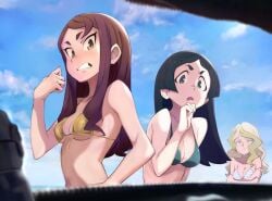3girls 90millimetri barbara_parker bikini breasts diana_cavendish hannah_england little_witch_academia looking_at_viewer swimsuit