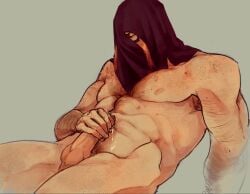 1boy acne bara body_hair call_of_duty call_of_duty_modern_warfare_2_(2022) cum cumming floating_goblin freckles konig masked masked_male masturbation nude nude_male scars self_harm_scars solo solo_male uncircumcised