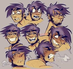 1boy bileshroom breath_cloud breath_play dilf nicolas_purpura orgasm_face pleasure_face pleasured_face purple_(game) purpleverse sex_faces sharp_teeth sketch_page suggestive suggestive_look suggestive_smile