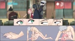 1girls 2boys arm_tattoo before_and_after black_eyes black_hair blush boruto:_naruto_next_generations cape cheating cheating_wife closed_eyes clothed cucked_by_teacher cuckold dress duo duo_focus eye_contact female forehead_protector green_eyes hatake_kakashi headband holding_hand husband_and_wife long_hair looking_at_another looking_at_partner male mask moaning mole mole_under_mouth multiple_boys naked naruto naruto_(series) netorare ntr open_mouth outside pink_hair prone prone_bone sakura_haruno sasucuck sasuke_uchiha scar scar_across_eye scars sex silver_hair smile spiky_hair sweat taken_from_behind tattoo teacher_and_student veins vest walking