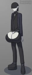 ball_bra black_hair elf fantasy goth hyper_balls megapixel8036 oc pale_skin tall wolfgang