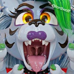 1:1 2024 3d_(artwork) 4_fingers animatronic anthro areola black_nose bodily_fluids canid canine canis claws clothed clothing coolioart digital_media_(artwork) ear_piercing ear_ring female fingers five_nights_at_freddy's five_nights_at_freddy's:_security_breach glistening glistening_body green_claws green_highlights grey_hair hair hi_res highlights_(coloring) imminent_vore lipstick looking_at_viewer lordwolf machine makeup mammal mouth_shot open_mouth piercing pointy_ears prick_ears purple_lipstick ring_piercing robot roxanne_wolf roxanne_wolf_(coolioart) roxanne_wolf_(fnaf) saliva scottgames solo steel_wool_studios teeth tongue tongue_out uvula vore wolf yellow_eyes