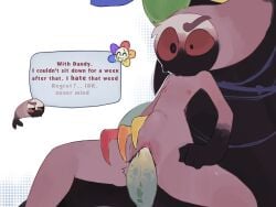1boy 1cuntboy belly_bulge cuntboy dandy's_world dandy_(dandy's_world) english english_text kislix male male_on_cuntboy red_eyes shrimpo_(dandy's_world) size_difference sweat tagme text twisted_dandy_(dandy's_world) twisted_shrimpo_(dandy's_world) vaginal_penetration vaginal_sex