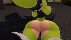 anthro big_ass big_breasts bottomless bottomless_female butt_focus hoodie hoodie_only sonic_(series) sonic_the_hedgehog_(series) surge_the_tenrec vrchat vrchat_avatar vrchat_model