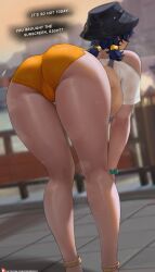 1girls ass ass ass_focus belle_(zenless_zone_zero) blue_hair clothed female female_only hoyoverse huge_ass huge_butt large_ass large_butt light-skinned_female light_skin mihoyo oroborusart tagme thick thick_ass thick_thighs thighs zenless_zone_zero