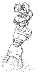 ball_gag ballet_boots ballet_heels big_breasts bondage bound breasts cleavage female female_only femsub gag gagged high_heels hobble_dress hobble_skirt line_art lock padlock png raver1357 very_high_heels wedge_heels