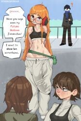 1boy 1futa akira_kurusu atlus black_hair dark_hair dick dickgirl fat_cock futanari ginger ginger_hair glasses huge_cock huge_cock joker_(persona) large_penis light-skinned_futanari light-skinned_male light_skin male massive_penis orange_hair partially_clothed penis persona persona_5 sakura_futaba streachybear tagme thick_penis veiny_penis