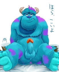 1boy 2boys anthro anus balls disney erect_penis erection feet foot_fetish fur furry furry_only gay japanese_text male male_only monsters_inc monsters_university nakayanasoba no_humans penis pixar simple_background solo sulley text translation_request white_background yaoi