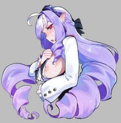 1girls artist_request big_breasts breasts female female_only hoyoverse light-skinned_female light_skin mihoyo nipple_slip nipples purple_hair red_eyes sideboob tagme vampire vampire_girl vampiress vivian_(zenless_zone_zero) xxxambie zenless_zone_zero