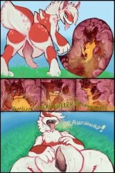 acidic anthro blue_eyes bodily_fluids burping closed_eyes dragon duo fangs fur furred_dragon furred_scalie hair hi_res inside_stomach lying male mammal mythological_creature mythological_scalie mythology nude on_back open_mouth red_body red_fur red_hair red_tongue rodent saliva saliva_string scalie sciurid short_hair stomach_acid teeth tongue tongue_out tree_squirrel vore white_body white_fur white_hair yellow_body yellow_fur